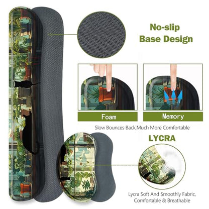 ToLuLu Extended Gaming Mouse Pad, Memory Foam Ergonomic Keyboard Mouse Wrist Rest Support Set, Large Desk Mat with Stitched Edges, Non-Slip Base Mousepad Home Office, Cute Green Japanese Kawaii Cat - color: Cute Green Japanese Kawaii Cat