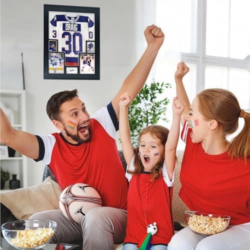 Aluminum Jersey Display Frame Case Large Shadow Box Jersey Frame with Photo Slots 98% UV Protection Clear Acrylic for Football, Hockey, Basketball, Baseball Shirt Ideal Gift for Sports Fans - color: Jersey Frame With 5 Photo Slot