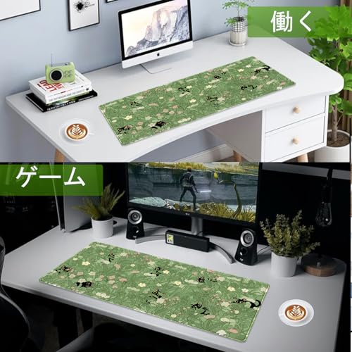 Gaming Mouse Pad XXL Extended Anime Mouse Pad 31.5x11.8 inch, Large Cute Kawaii Big Computer Mouse Mat Desk Pad with Non-Slip Rubber Base and Stitched Edge for Home Office-Cat in Grass - color: Cat in Grass, size: 31.5L x 11.8W inches