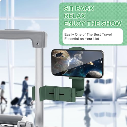 Perilogics Airplane Phone Holder Mount Universal in Flight Hands Free Viewing with Multi-Directional Dual 360 Degree Rotation (Evergreen) - color: Evergreen