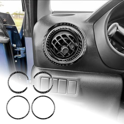 AIRSPEED for Subaru Impreza 2005 2006 2007 Air Vent Outlet Ring Cover Carbon Fiber Center Console Interior Trim Accessories, Black - color: Side Air Outlet Ring Black