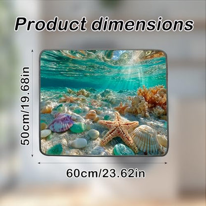 Nuxovilar Underwater Ocean Starfish Dryer Cover for the Top, Non-slip Washer & Dryer Protector, 23.62"x19.68" Dust-proof Washing Machine Mat, Diatom Mud Polyester Dryer Top Pad for Laundry Room - color: Yhd16881