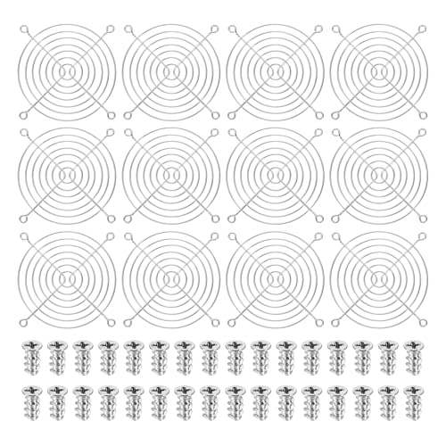 PATIKIL 110mm Fan Finger Grill, 12 Pcs Metal Ventilation Grill Guard Cover with Screws for Industry Workshop Computer Household Refrigerators Air Conditioning, Silver - size: 110mm