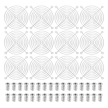 PATIKIL 110mm Fan Finger Grill, 12 Pcs Metal Ventilation Grill Guard Cover with Screws for Industry Workshop Computer Household Refrigerators Air Conditioning, Silver - size: 110mm