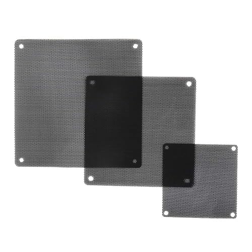 120mm Fan Filter, 10 Pack Black Computer Fan Grill Cover | 0.8mm PVC fine mesh blocks dust & pet hair. High airflow. Washable & reusable. Fits 120mm fans, screw mount. - size: 120x120mm