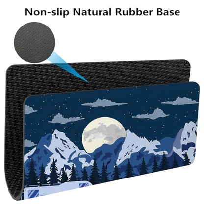 RV Mouse Pad, Outdoors Activity Camping Area Scene Desk Mat | in The Woods with a Cozy Tent and Campfire, Anti-Slip Rubber Base, Silky Smooth Surface, Cute Office/Gaming Mousepad - color: RV