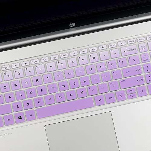 Keyboard Cover for HP Essential 17t, HP 17.3 Laptop 17-cn 17-cp 17z-cp300/cp200 17-cp3155cl 17-cp2025dx 17-cp3005dx 17-cp2331ds 17-cp0196nr 17-cp3005dx 17-cp3055cl 17-cp3155cl 17-cp0013dx 17-cp2099nr - color: GradualPurple(Regular Letters)