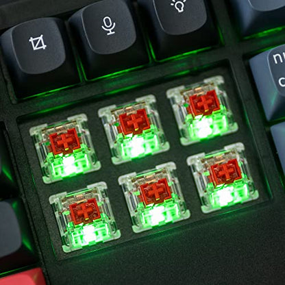 Keychron V6 Wired Custom Mechanical Keyboard, Full-Size QMK/VIA Programmable Macro with Hot-swappable Keychron K Pro Red Switch Compatible with Mac Windows Linux (Frosted Black-Translucent) - color: Hot-swap Keychron K Pro Red Switch