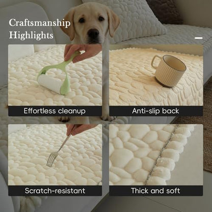 Couch Covers for 3 Cushion Couch Sofa Pet Friendly,Non-Slip Sofa Cover Washable - color: Rg-white, size: 27.6" x 59"