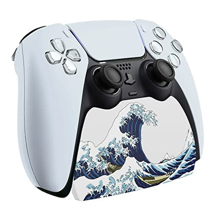 PlayVital The Great Wave Controller Display Stand for ps5, Gamepad Accessories Desk Holder for ps5 Controller with Rubber Pads - color: The Great Wave
