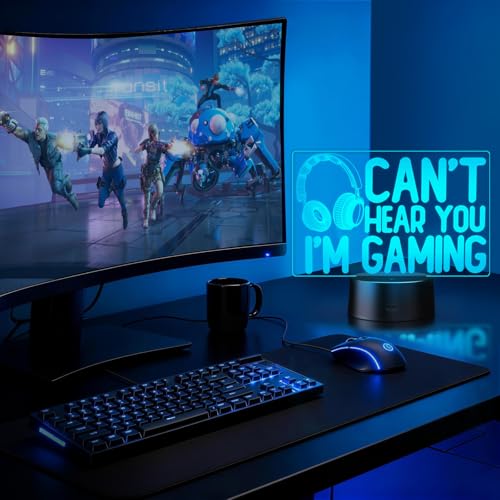 3D Illusion Night Light, Dual Control (Remote + Touch) 16 Colors, USB/Battery Powered, Gaming Equipment LED Lamp, Ideal Gift for Men Gamers Teenagers and Kids
