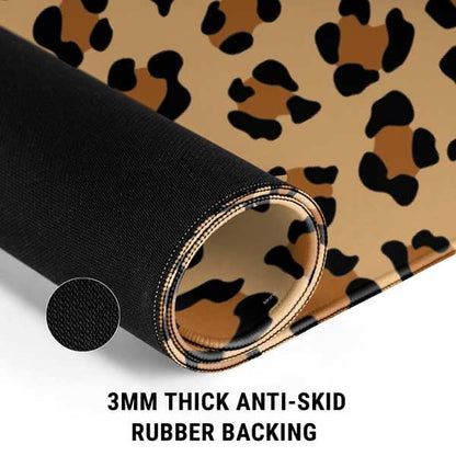 Skinit Medium Gaming Mouse Pad - Leopard Spots Print Design with Stitched Edges, Waterproof, Non-Slip Rubber Base, Desk Mat for Keyboard & Mouse, 17.7" x 15.75" inches - color: Brown - PTTRNS08, size: 17.7" x 15.75"