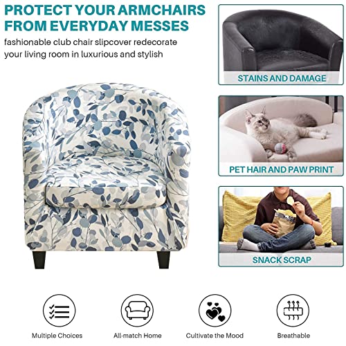 KRFOONN Club Chair Slipcover 2 Piece Stretch Printed Round Barrel Chair Covers Removable Tub Chair Slipcover with Elastic Bottom Chair Coverings Furniture Protector Cover for Living Room, A7 - color: Color A7