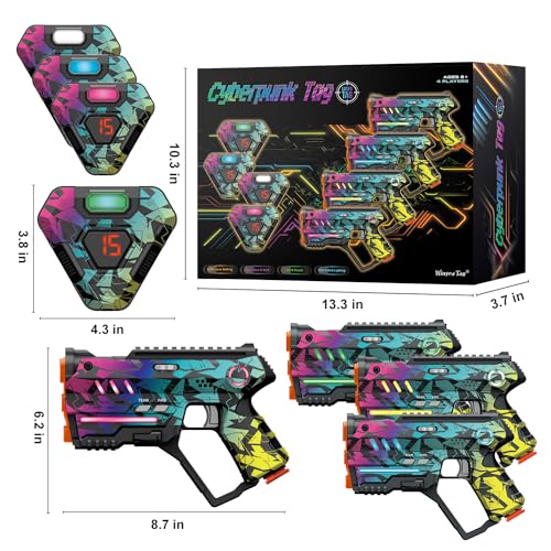 Laser Tag Set of 4, Lazer Tag Game for Kids Indoor & Outdoor Play, Gift Ideas for Kids Teens and Adults, Cool Toys for Teenage Ages 8 9 10 11 12+Year Old Boy & Girls - color: Bright Camo - 4 Pack