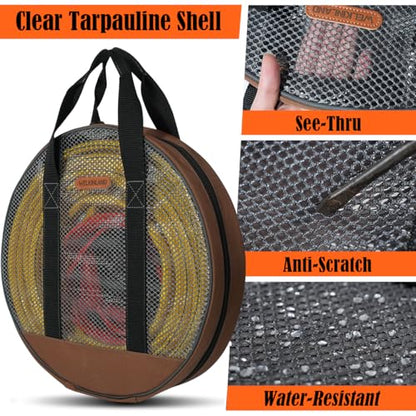 WELKINLAND 16-Inch Jumper Cable Bag, Clear Cable Bags, Durable Cable Storage Bag, Extension Cord Bag, Bags For Cables, Cords, and Hoses
