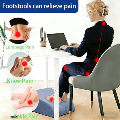 Foot Rest for Under Desk at Work, Ergonomic Under Desk Footrest with Washable Cover for Office, Home & Gaming Leg Elevation Pillow Blue - color: B-blue