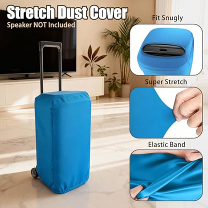 Dust cover protective cover for portable party speakers, extendable dust cover with elastic band speaker slide cover (2-piece set)