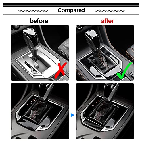 AIRSPEED Carbon Fiber Car Gear Shift Panel Cover Center Console Sticker Interior Trim for Subaru Impreza 2017-2023 Crosstrek 2018-2023 Accessories (Black) - color: Center Panel Cover-black