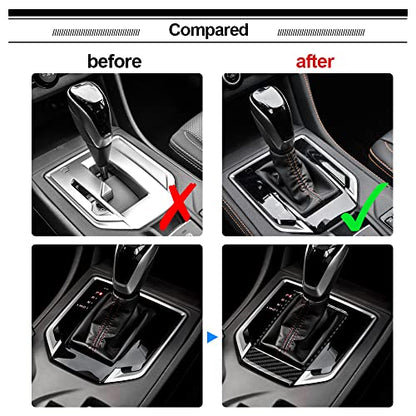 AIRSPEED Carbon Fiber Car Gear Shift Panel Cover Center Console Sticker Interior Trim for Subaru Impreza 2017-2023 Crosstrek 2018-2023 Accessories (Black) - color: Center Panel Cover-black