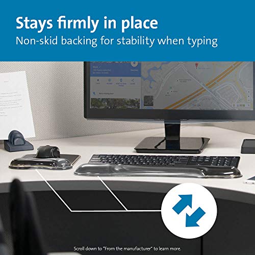 Kensington Mousepad and Wrist Rest, Practical, Gel Pillow, 11-2/5"Wx17-7/10"Lx1-7/10"H,GY (KMW52500) Each, Gray - color: Gray, size: 9.6L x 7.6W inches, style: Keyboard Wrist Rest + Mouse Pad