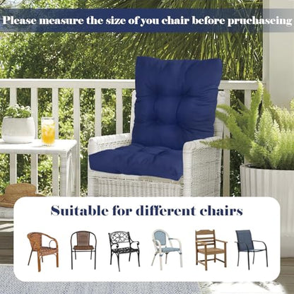 High Back Outdoor Chair Cushions Waterproof Outdoor Patio Chair Seat Pad and Back Floral Rocking Chair Cushion Thicken Chair Pads with Back and Ties,Non-Slip,Flower 41.7"*20.8" - color: Flower