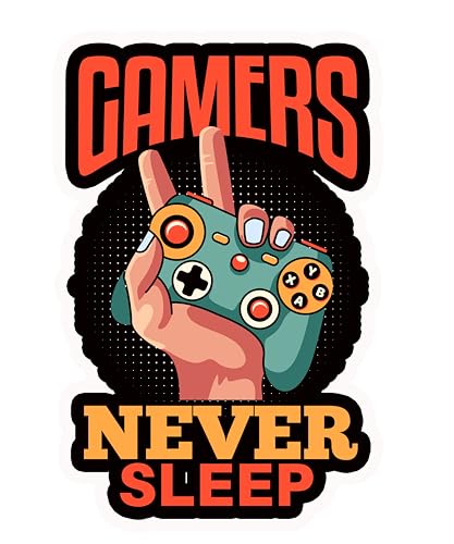 Gaming Funny Gamer Sticker, 5 inches - Wall, Car Bumper Sticker, Decal Waterproof Removable (G) - color: G