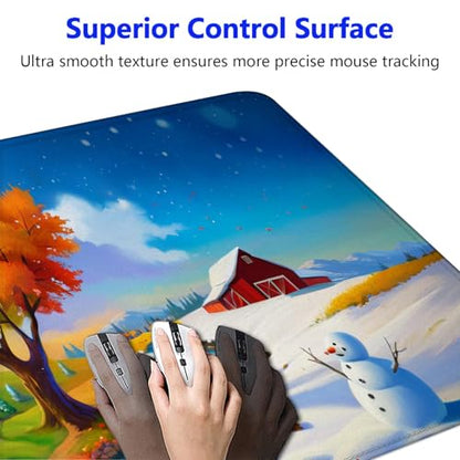 Large Gaming Mouse pad,Four Seasons Scenery Anti Slip Rubber Base Mouse pad, Suitable for Computer, Laptop, Office Desk Accessories - color: Four Seasons Scenery
