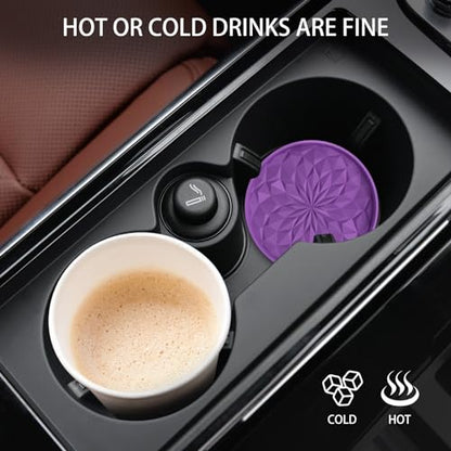 ME.FAN Car Coasters for Cup Holders [4 Pack] - 2.75In Silicone Auto Mug Mats - Universal Non-Slip Recessed Car Interior AccessoriesDeep Purple - color: 4pack-deep Purple