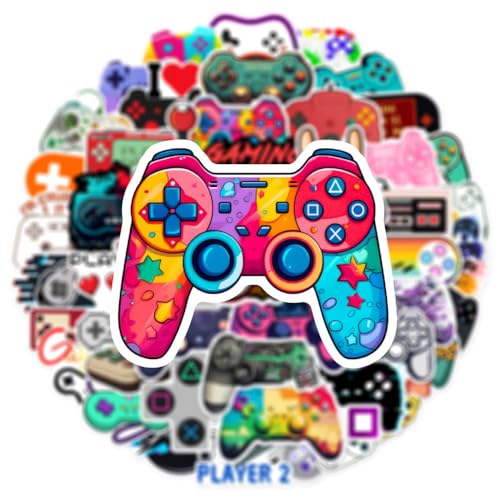 50 PCS Video Game Stickers Bulk Pack - Waterproof Vinyl Decals for Water Bottles, Laptops, Tech Devices & Skateboards | Aesthetic Gaming Sticker for Teens, Adults | Cool Gamer Gift Party Supplies - style: A2