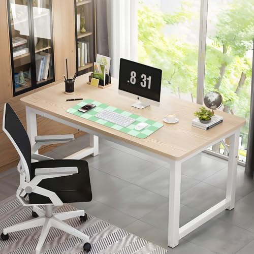 AFIING Sage Green Checkered Desk Mat 31.5" x 12", Waterproof Desk Pad | Non-Slip Rubber Base, Easy Clean Surface, Desk Protection, Office & Home - color: Whitegreen