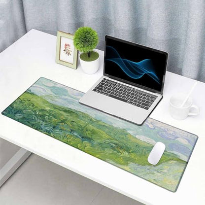 Large Extended Gaming Mouse Pad with Stitched Edges, Non-Slip Rubber Base Mouse Pad for Office, Computer, Keyboard, Laptop and Home Desk Pad 31.5X11.8 Inch Vincent Van Gogh Green Wheat Fields - color: Vincent Van Gogh Green Wheat Fields, size: 31.5" x 11.