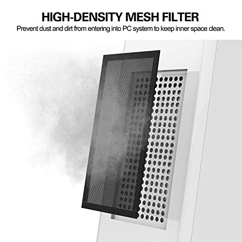 MoKo 120 x 240mm Dust Filter for Computer Cooler Fan, [2 Pack] Magnetic Frame PC Fan Dust Mesh PC Cooler Filter Dustproof PVC Cover Computer Fan Grills - Black - color: Black, size: 2 x 120*240mm-1mm hole