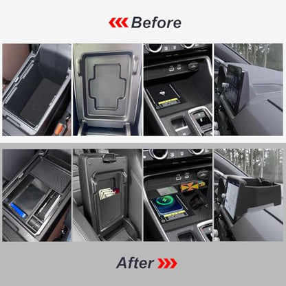 4PCS Center Console Organizer Compatible with 2023 2024 2025 2026 Honda CRV EX-L/Sport-L Hybrid Dashboard Tray and Armrest Storage Box Armrest Hidden Tray Interior Accessories - size: 4 Pcs Center Console Organizer