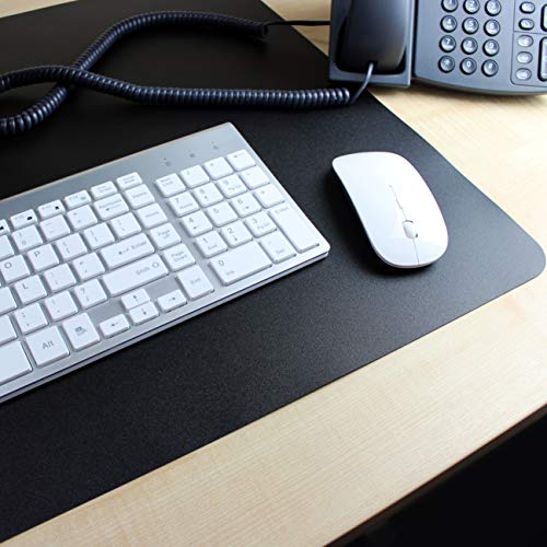 Floortex® Desktex® Black Vinyl, Rectangular Desk Pad - 20" x 36" - size: 36" x 20"