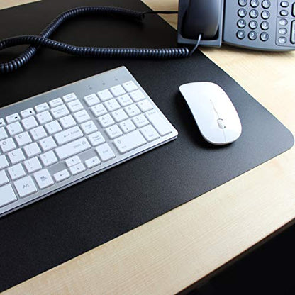 Floortex® Desktex® Black Vinyl, Rectangular Desk Pad - 19" x 24" - size: 24" x 19"