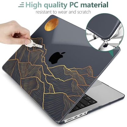 DONGKE Compatible with MacBook Pro 16 Inch Case (2026-2021 Release, M5 M4 M3 M2 M1 Pro/Max Chip), Plastic Hard Shell Cover with Keyboard Cover & Screen Protector for MacBook Pro 16", Abstract Mountain - color: Abstract Mountain X692