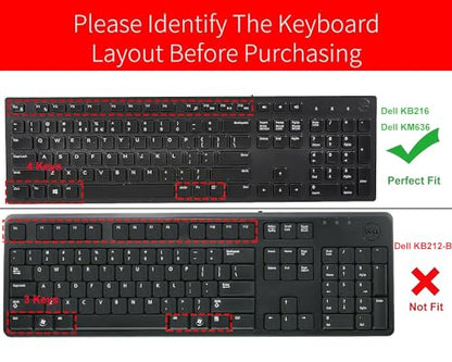 Keyboard Cover for KB216 Wired & Dell KM636 Wireless Keyboard/Dell Optiplex 5250 3050 3240 5460 7450 7050/ Dell Inspiron AIO 3475/3670/3477 All-in one Desktop Keyboard Skin, Ombre Pinkish Purple - color: Ombre Pinkish Purple