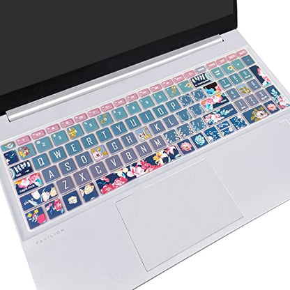 Keyboard Cover for 15.6 HP Laptop 15-fc 15-fd 15t-fd 15z-fc Series, HP Pavilion 15-eg 15t-eg 15-eh 15-er, 17z-ca 17-cn 17-cp 17z-cp Series Red Flower - color: Red Flower