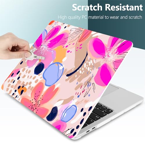 DONGKE Compatible with MacBook Pro 13 inch Case 2024 2023-2020 Release A2338 M2/M1 A2251 A2289 with Retina Display & Touch ID, Plastic Hard Shell & Keyboard Cover & Screen Film - Floral Artistic - color: Floral Artistic D157
