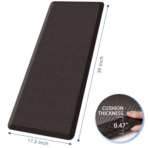 Mattitude Kitchen Mat Cushioned Anti-Fatigue Floor Mat Water Resistant Non-Slip Mats and Rugs Standing and Comfort Desk Mats for House Sink Office Laundry (Chocolate, 17.3"x39") - color: Chocolate, size: 39"L x 17.3"W x 0.5"Th