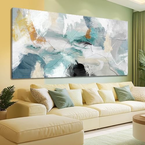 SOUGUAN Green Wall Art Abstract Wall Decor Teal Pictures Canvas Prints Artwork for Walls 29"x58" - color: Green, size: 58"L x 29"W