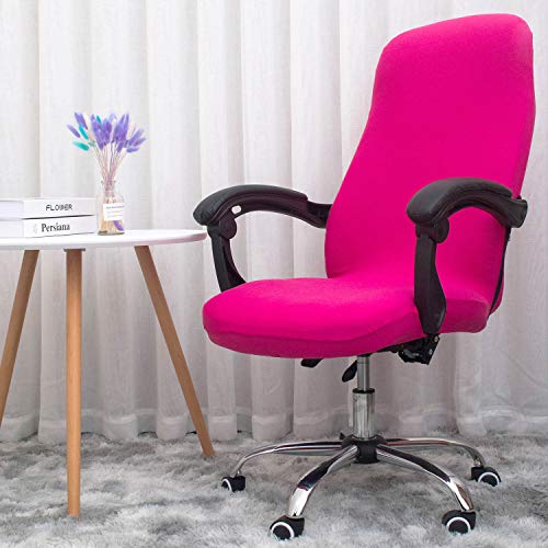 Melaluxe Office Chair Cover - Universal Stretch Desk Chair Cover, Computer Chair Slipcovers (Size: L) - Rose - color: Rose, size: Large Chair Cover