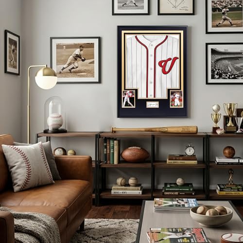 Aluminum Jersey Display Frame Case Large Shadow Box Jersey Frame with Photo Slots 98% UV Protection Clear Acrylic for Football, Hockey, Basketball, Baseball Shirt Ideal Gift for Sports Fans - color: Jersey Frame 10