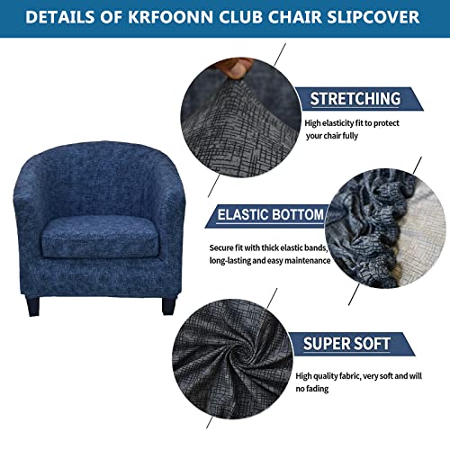 KRFOONN 2 Pieces Club Chair Slipcover Stretch Waterproof Tub Chair Slipcover Armchair Covers Sofa Cover Removable Round Barrel Chair Covers Couch Furniture Protector Cover for Living Room, A43 - color: Colora43