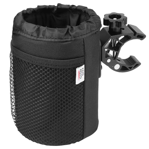 KEMIMOTO Motorcycle Cup Holder, Oxford Fabric Motorcycle Drink Holder with 0.6"-1.5" Alligator Clamp, Universal Water Bottle Cup Accessories for Bike, ATV/UTV, Scooter, Boat, Walker, Black L - color: Black, size: 1 PC,Large