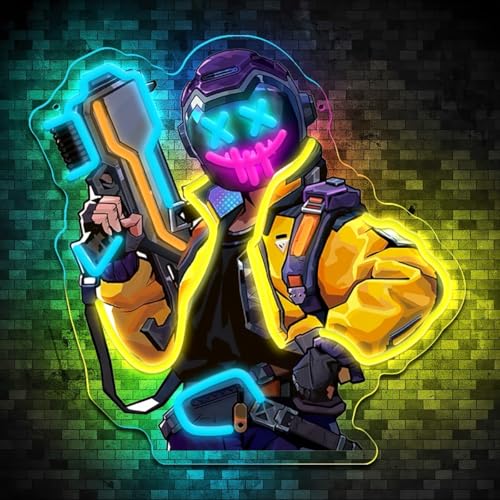 Anime Neon Sign, Joker Gamer Led Neon Light Signs for Wall Decor Clown Game Neon Signs for Bedroom Man Cave Brithday Party Gaming Room Decor Gifts for Gamer Men(13.2"*13")