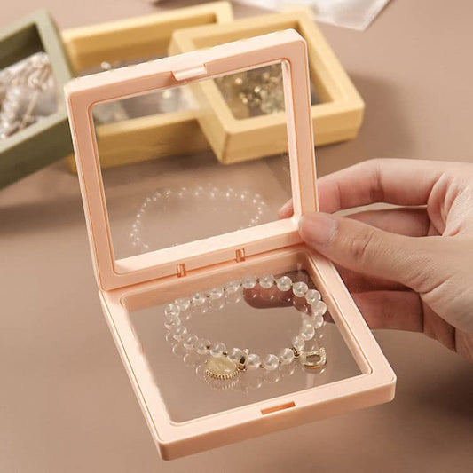 12PCS 3D Floating Frame Display Stand, Jewelry Box, Gift Box, Ornament Organizer, Small Travel Jewelry Box, PE Film Anti-Oxidation, Suspended Display Box Stackable (3.54 * 3.54，Type 2) - color: 3.54*3.54，Type 2