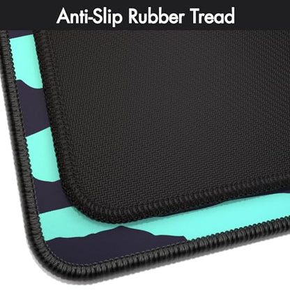 Gamer Boss - Gaming Mouse Pad - 48 x 24 Inches - 4mm Thick with Stitched Edges, Non-Slip Rubber Base, Premium Cloth Mousepad, Desk Mat for Laptop, Keyboard, Computer & PC (Mega, Blue Zebra) - color: Blue Zebra, size: 48" x 24"