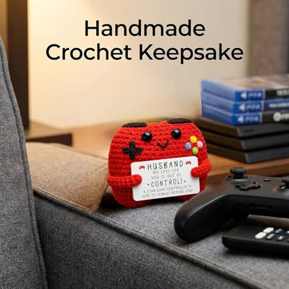 Handcrafted Crochet Game Controller Gift, Unique Husband Birthday Present, Custom for Him, Thoughtful Gaming Plushie for Men - style: for Husband