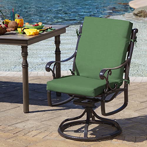 Arden Outdoor Midback Chair Cushion, 18 x 16.5, Moss Green Leala - color: Moss Green Leala